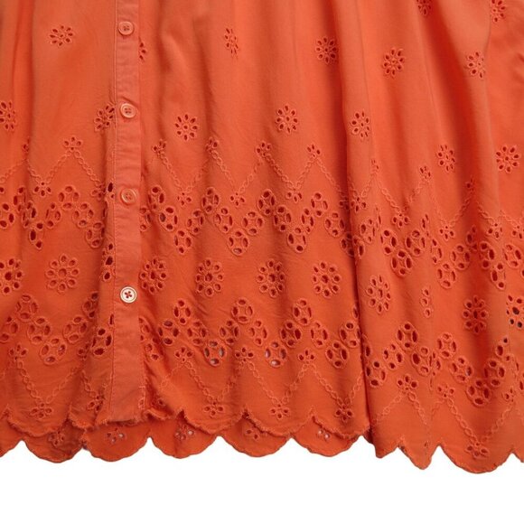 TORRID Women's Orange Eyelet Ruffle Tie Front Tank Top Size 5/5x - Picture 4 of 10